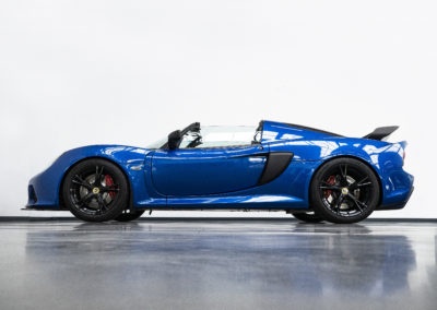 Lotus Exige Sport 350 blau Cabrio Seitenansicht