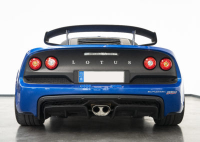 Lotus Exige Sport 350 blau Heckansicht
